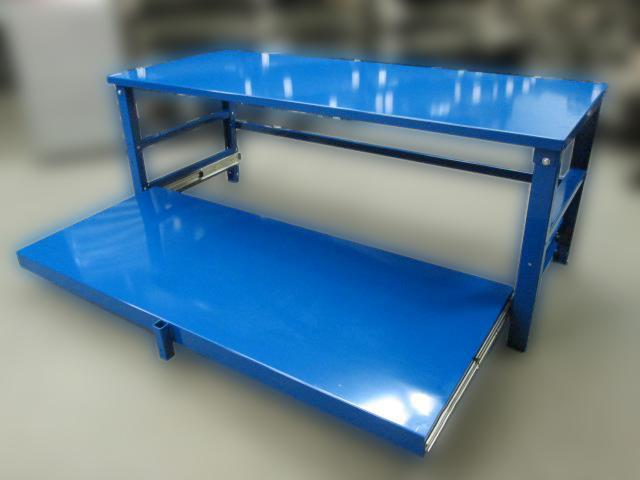 Workbench Table with Roll Out Shelf
