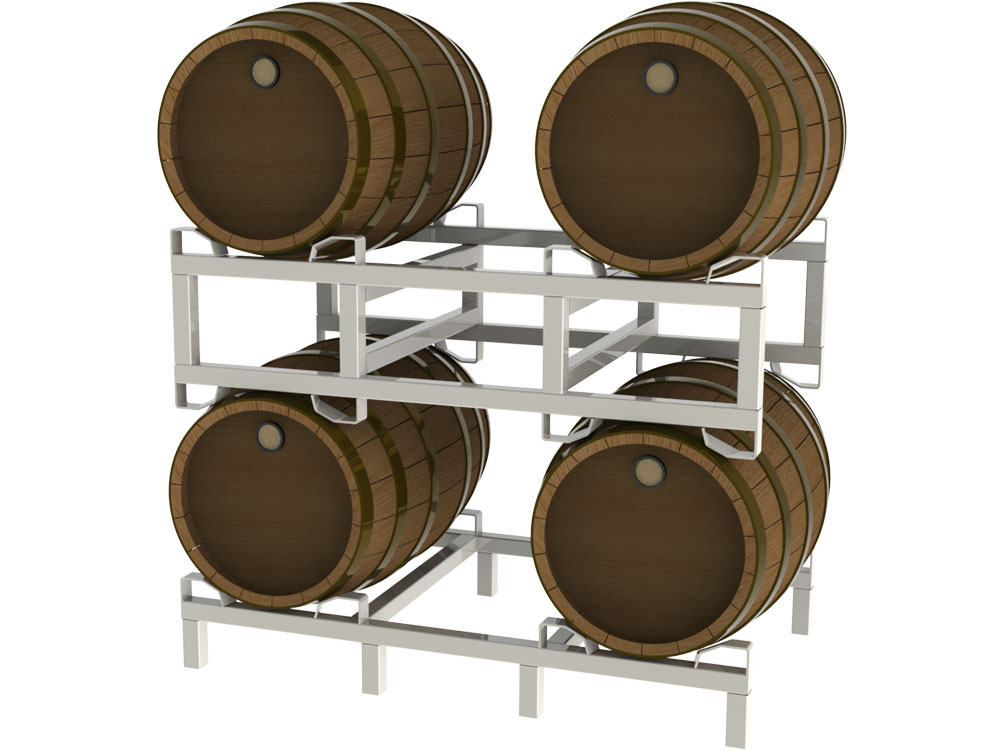 Wine Racks with Barrels